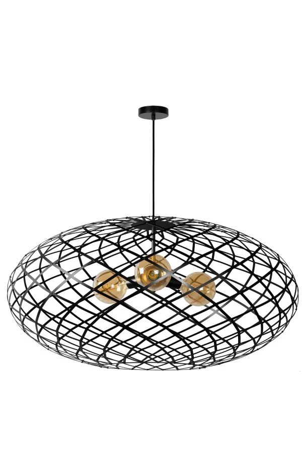 Lucide WOLFRAM - Pendelleuchten - Ø 100 cm - 3xE27 - Schwarz - ausgeschaltet